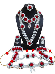 VIP Fashions Fabric Red Jewellery Set