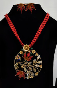 Sukhen Antique Jewellery Brass Gold-plated Gold Jewellery Set