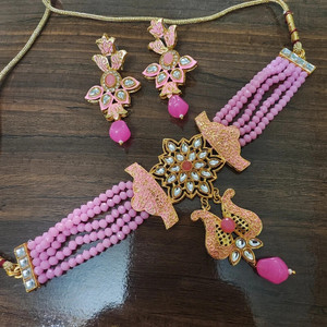 RAJASTHANI GAHANA Alloy Gold-plated Pink Jewellery Set