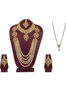 SKRP TRADERS Brass Silver Gold Jewellery Set