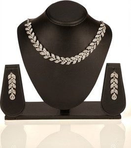 Rhymee Alloy Rhodium White Jewellery Set