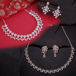 brado jewellery Brass Gold-plated Pink Jewellery Set