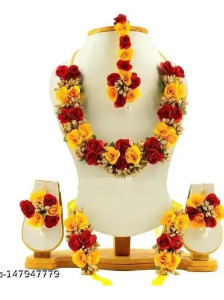 12SEASONS Fabric Yellow, Red Jewellery Set