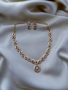 Rangrozo Jewellery Brass, Alloy Gold-plated Gold Jewellery Set