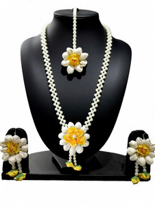 New Jaipur Handicraft Paper White, Yellow Jewellery Set
