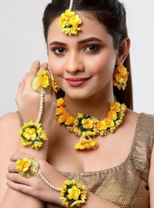 Agarwalproduct Fabric Yellow Jewellery Set