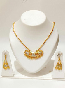 balaji gold Copper Gold-plated Silver Jewellery Set