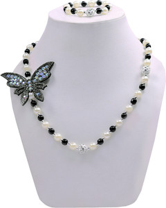 Daizy Mother of Pearl Black Jewellery Set