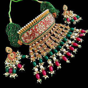 RAJASTHANI GAHANA Alloy Gold-plated Green Jewellery Set