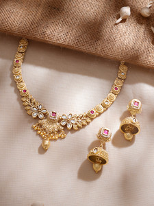 RUBANS Brass Gold-plated Gold Jewellery Set