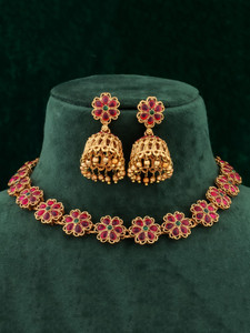 Grisha Jewellery Alloy Gold-plated Multicolor, Green Jewellery Set