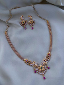 ROFARWORD Brass, Copper Gold-plated Gold Jewellery Set