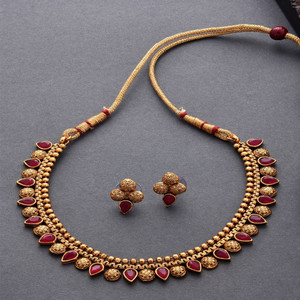 Fashion Frill Brass Gold-plated Gold Jewellery Set