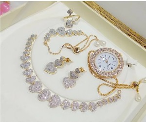 M Creation Alloy Gold-plated Gold Jewellery Set