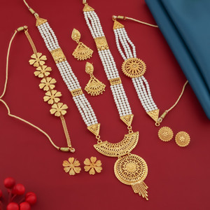 PARTICIAO Alloy Gold-plated Gold Jewellery Set