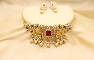 jewelita Alloy Brass Gold Jewellery Set