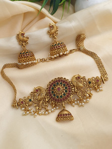 elegents Alloy Brass Gold Jewellery Set