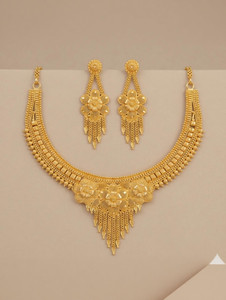 AVIMITATION Brass, Alloy Gold-plated Gold Jewellery Set