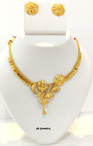 Soumi store Copper Gold-plated Gold Jewellery Set