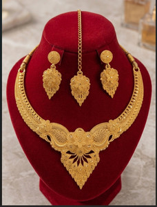 Yash Sales Brass Gold-plated Gold Jewellery Set