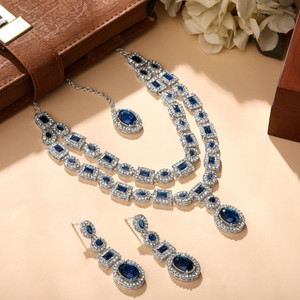 Atasi International Alloy Silver, Blue Jewellery Set
