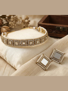 Reesha Jewel Alloy White Jewellery Set