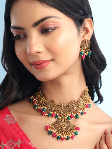 YELLOW CHIMES Brass Gold-plated Gold Jewellery Set