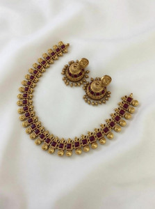 Joyful Brass Red Jewellery Set