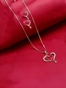 ZENEME Alloy Gold-plated Gold Jewellery Set