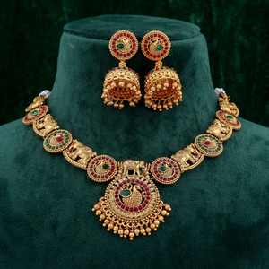 Grisha Jewellery Alloy Gold-plated Gold Jewellery Set