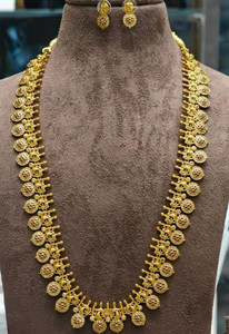 Varnam Fashions Brass Gold-plated Gold Jewellery Set