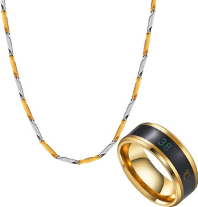 Fashion Frill Stainless Steel Gold-plated Gold Jewellery Set