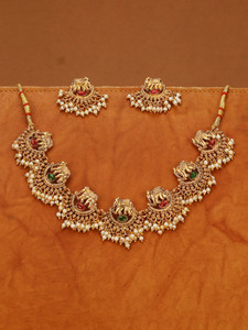 Raaji's Alloy Gold-plated Multicolor Jewellery Set