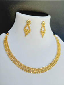 ROFARWORD Brass, Copper Gold-plated Gold Jewellery Set