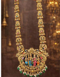 CHICLY Brass Gold-plated, Enamel Multicolor Jewellery Set