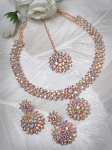 Sukkhi Alloy Copper Rose Gold Jewellery Set