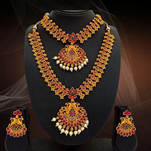 Stefan Alloy Gold-plated Multicolor Jewellery Set
