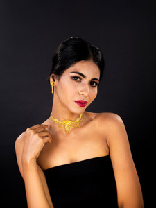 Manikya Brass Gold-plated Gold Jewellery Set