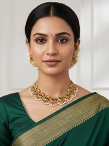 GetBling Brass Brass Gold Jewellery Set