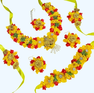 Lovelock Fabric Red, Yellow Jewellery Set