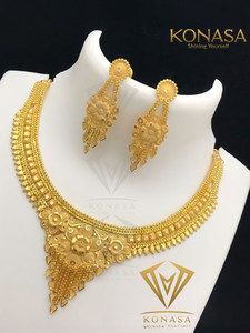 KONASA Brass, Alloy Brass Gold Jewellery Set