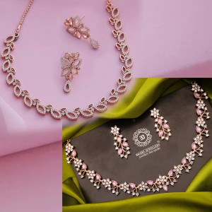 brado jewellery Brass Silver, Gold-plated Rose Gold, White, Purple Jewellery Set