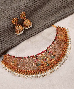 Nagneshi Art Alloy Gold-plated Multicolor Jewellery Set