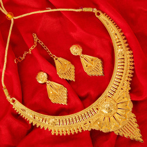 YASHCollection Brass Gold-plated Gold Jewellery Set