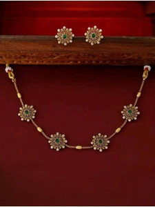 NAKMAN JEWELLERY Brass, Copper Gold-plated Gold Jewellery Set