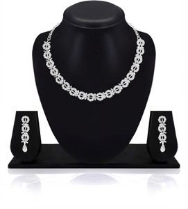 Atasi International Alloy Rhodium White Jewellery Set