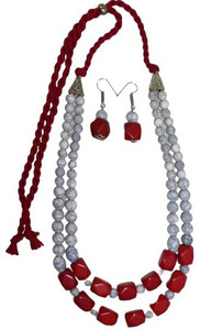 Hearts and Crafts Resin Red, White Jewellery Set