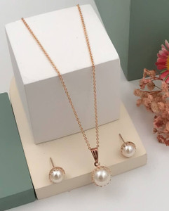 TILKI Mother of Pearl, Alloy Gold-plated Rose Gold Jewellery Set