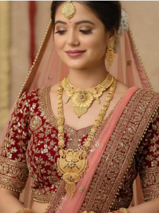 YOGMILLA Brass, Alloy Gold-plated Gold Jewellery Set