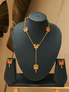 ajs hub Copper Red, Gold Jewellery Set